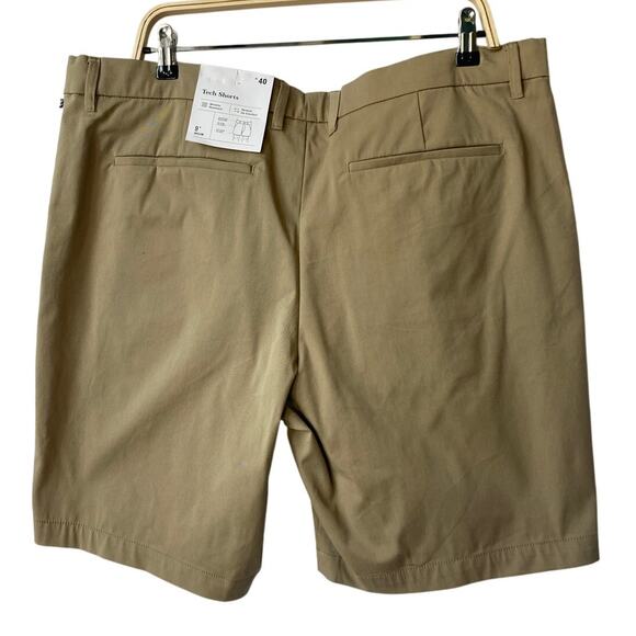 Goodfellow & Co Tech Shorts Men 40 Tan Wrinkle Resistant Stretch Waist Band NWT - Picture 2 of 12